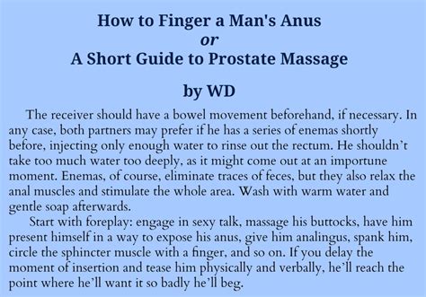 Infomaniac How To Finger A Man S Anus