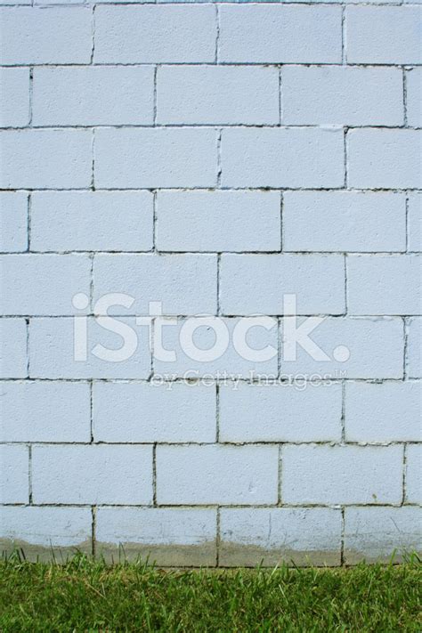 Cinder Block Wall Background Painted Bright Blue Stock Photo Royalty