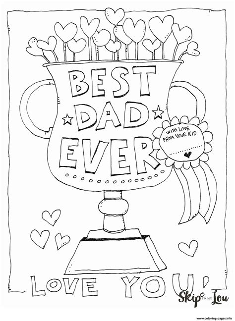 Here's a colorful way for young kids to say happy father's day! just print these coloring pages and let them go to town. Best Dad Ever Love You Fathers Day Coloring Pages Printable