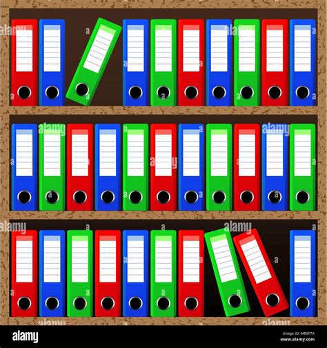 File Folders Standing On The Shelves Stock Vector Image And Art Alamy