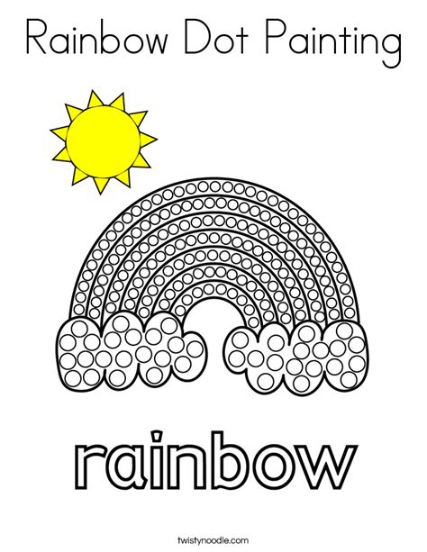 Rainbow Dot Painting Coloring Page Twisty Noodle