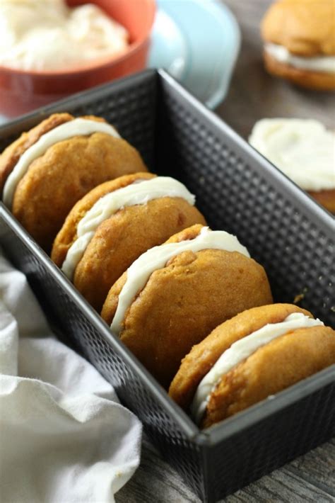 · delicious and easy to make pumpkin bars with cream cheese frosting. Cream Cheese Filled Pumpkin Whoopie Pies - Chocolate With ...