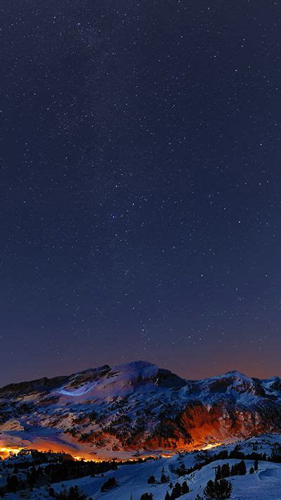 Landscape photography of snowy mountain. Mountains At Night Wallpaper iPhone 6S Plus | Mountains at ...