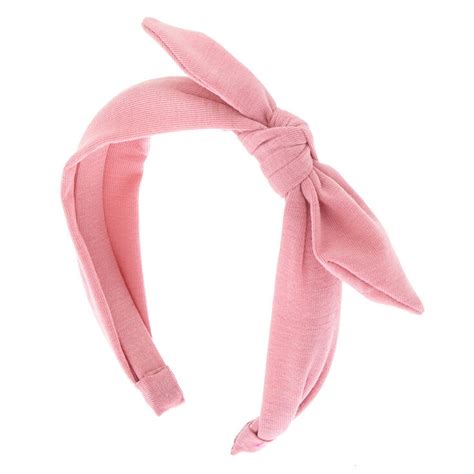 Knotted Bow Headband Light Rose Claires Us