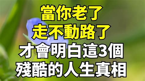 當你老了，走不動路了，才會明白這3個殘酷的人生真相！【每日國學】養老晚年幸福深夜讀書養生為人處世哲理中老年心語晚年哲理