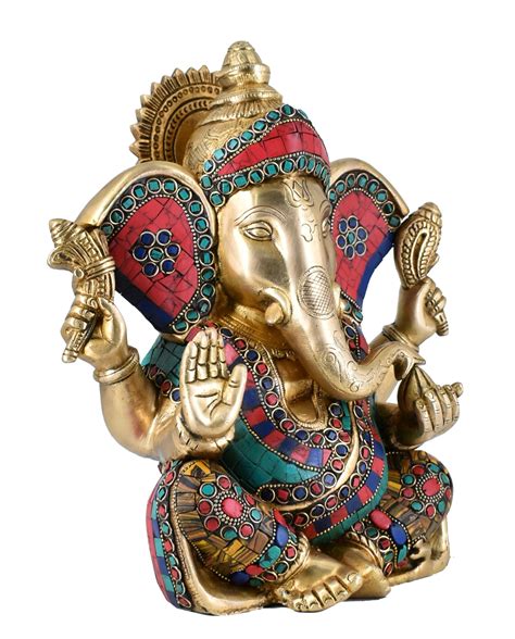 Whitewhale Lord Ganesh Brass Idol Long Ear Ganesha Statue Etsy