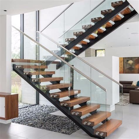 Double Beam Glass Railing Stair