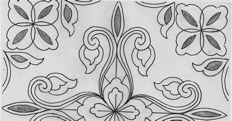 Sketsa Motif Bunga Gambar Batik Mudah
