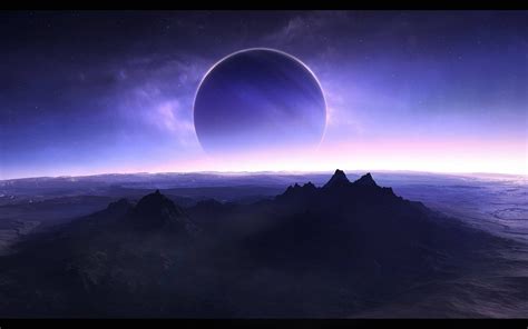 Digital Art Planet Sky Earth Moon Moonlight Horizon Atmosphere