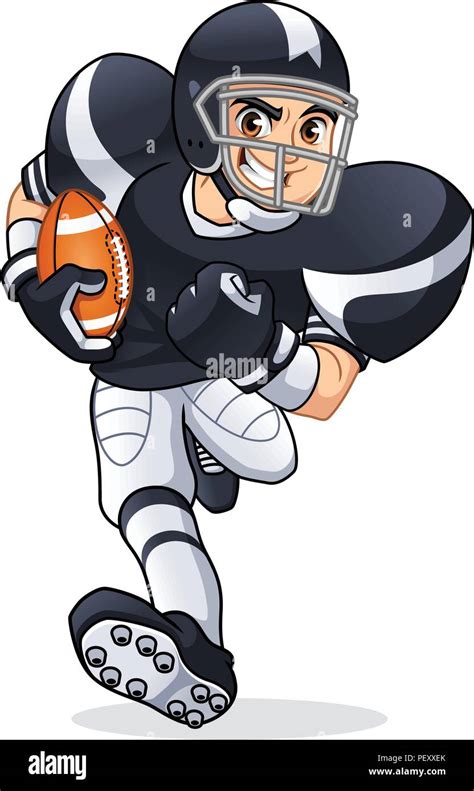 American Football Player Running Cartoon Character Design