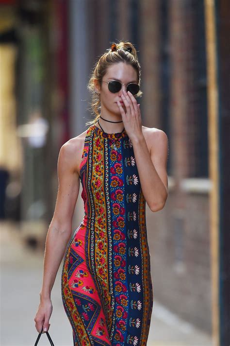 Candice Swanepoel In Stylish Summer Long Dress Out In Nyc July 2014