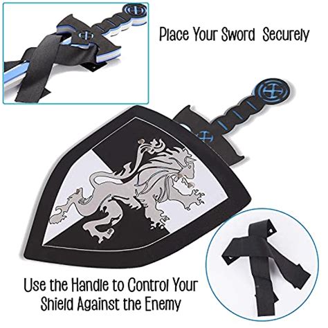 4 Pcs Dual Foam Sword And Shield Combo Playset Medieval Combat Ninja