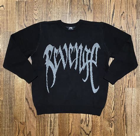 Revenge Revenge Black Knit Logo Sweater Grailed