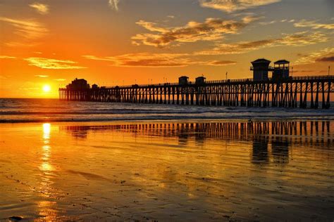 Oceanside Pier Sunset Reflections November 19 2013 By Rich Cruse On