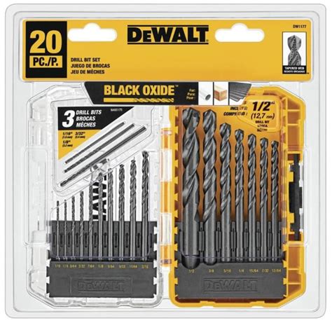 Dewalt Dw1177 Black Oxide Drill Bit Set 20 Piece
