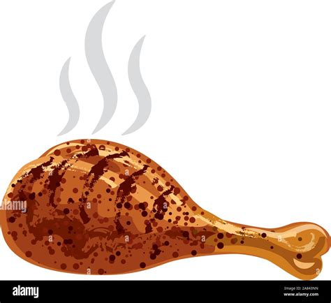 Illustration Of Hot Grilled Chicken Drumstick Stock Vector Image And Art