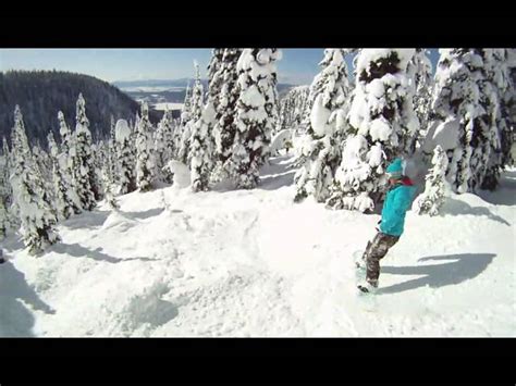 Gopro Hd Hero Helmet Cam Backside Powder Tree Run Whitefish Montana Snowboarding Wind Buff