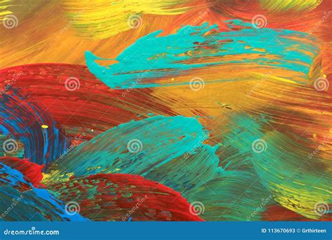 Hand Drawn Gouache Painting Abstract Art Background Stock Image