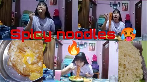 mukbang spicy noodles with eggs 🥚🥵🥵 youtube