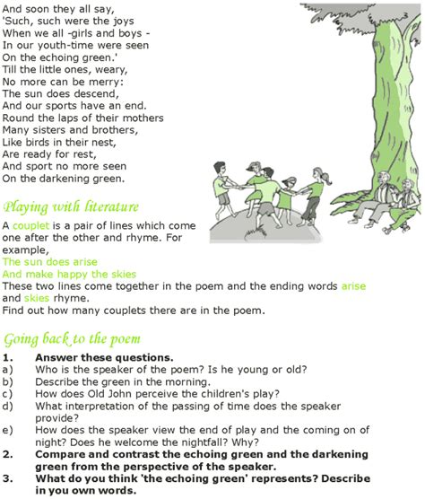 Grade 7 Poem Comprehension Worksheets Pdf