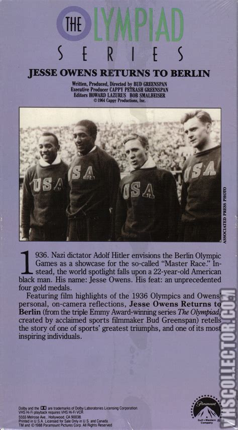 The Olympiad Series Jesse Owens Returns To Berlin