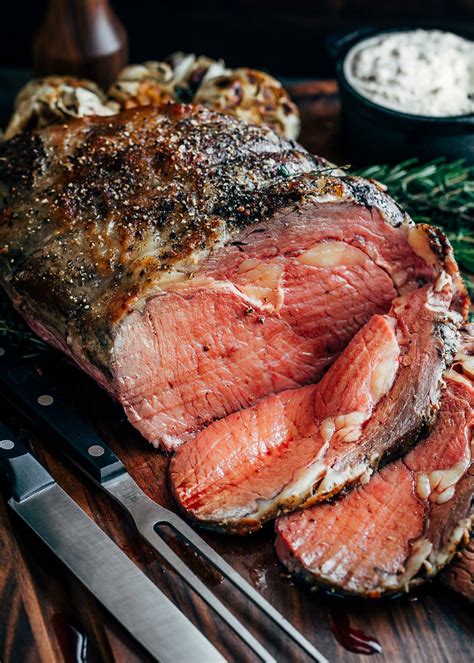 This prime rib with dijon & whipped horseradish cream is absolutely delish! Slow Roasted Prime Rib (Standing Rib Roast) | Striped Spatula