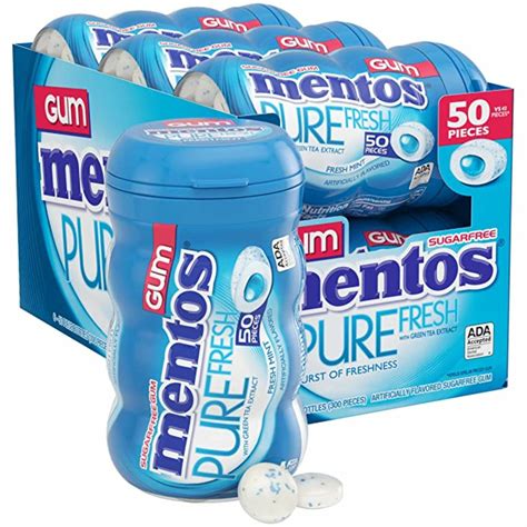 Mentos Pure Fresh Sugar Free Chewing Gum With Mint 50 Piece Bottle 6