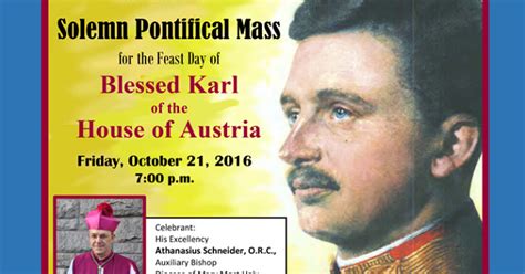 Zephyrinus Solemn Pontifical Mass For The Feast Day Of Blessed Karl