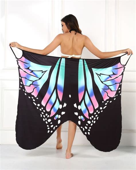 Summer Women Beach Wear Tunic Bikini Bath Sarong Wrap Skirt Swimsuit Cover Up Butterfly