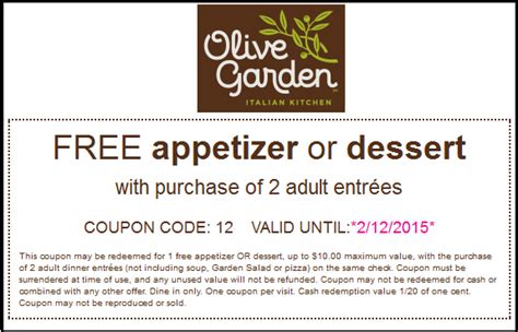 Olive Garden Coupons Printable Code For Restaurant Lunch March 2023