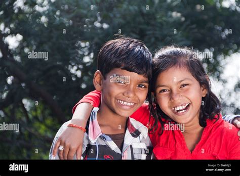 Indian Kids Standing And Playful Stock Photo Alamy