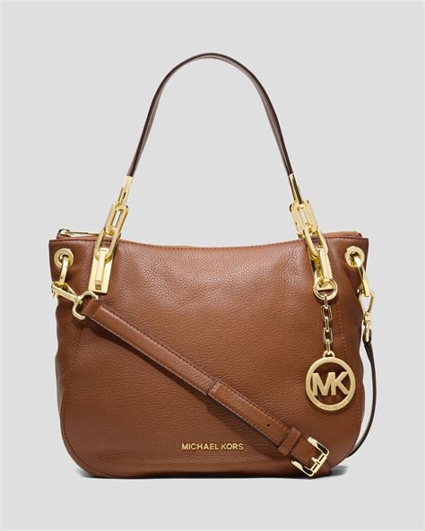 Michael Michael Kors Leather Shoulder Bag Brooke Medium In Brown Lyst