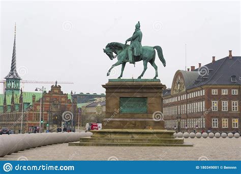 Equestrian Statue Of King Frederik Vii On Christiansborg Slotsplads
