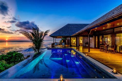 Luxury House Beaches Sunsets Nature Trees Pool Blue Hd Wallpaper