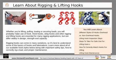 Rigging And Lifting Hooks Types Safety Inspection Pptx Powerpoint