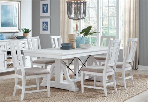 Magnussen Heron Cove White Dining Table With Four Side Ch