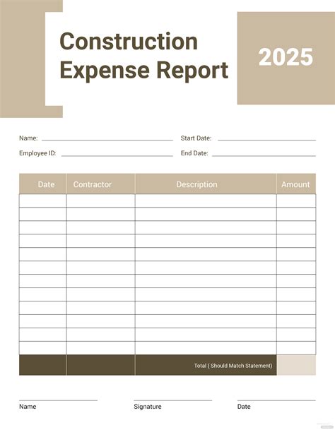 Free Construction Expense Report Template In Microsoft Word Microsoft