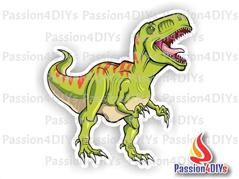 Dinosaur Sticker T Rex Decal Vinyl T Rex Sticker Full Color Etsy
