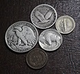 Old U.S. Silver Coins 5 Coin Collection Set - 90% Silver Type Coins For ...