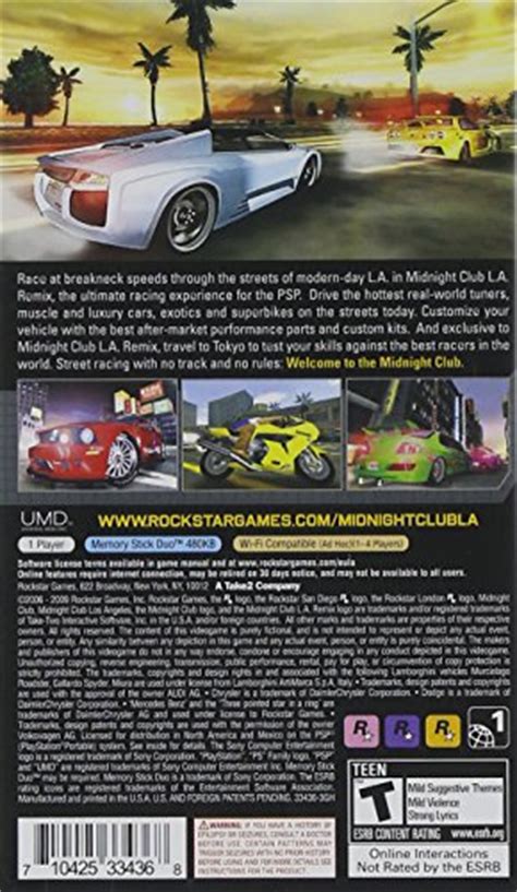 Midnight Club La Remix Sony Psp