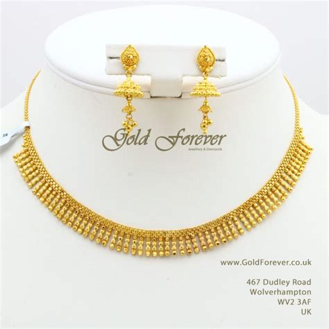 22 Carat Indian Gold Necklace Set 232 Grams Code Ns1098 Gold