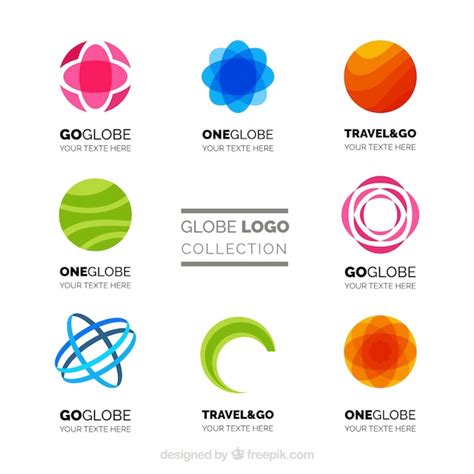 Free Vector Set Of Abstract Globe Logos