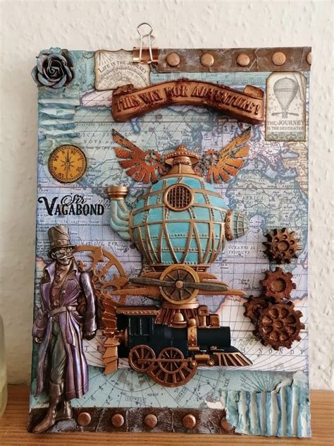 stamperia sir vagabond a4 mixed media handmade by jannette winstone in 2021 steampunk mixed
