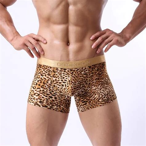 cockcon mens underwear boxers brand fashion leopard print sexy male underwear men boxer shorts