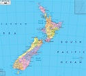 Detailed Political Map of New Zealand - Ezilon Maps