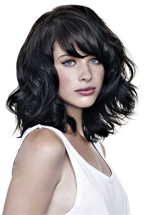 The ends of this hairstyle are curved inward, and the length. 25 Long Bob with Bangs | Bob Haircut and Hairstyle Ideas ...