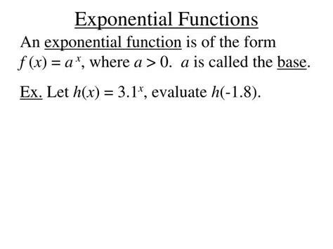 Ppt Exponential Functions Powerpoint Presentation Free Download Id