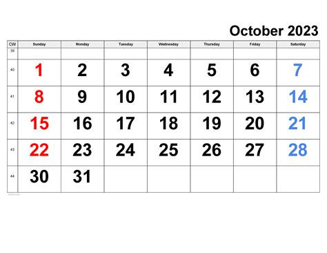 Printable October 2023 Calendar Pdf Mobila Bucatarie
