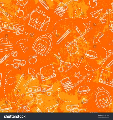 Seamless Pattern Grungy Texture School Doodles Stock Vector Royalty