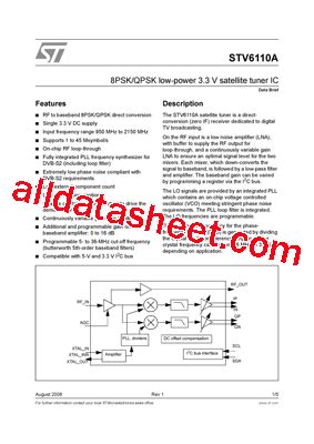 STV6110A Datasheet PDF STMicroelectronics